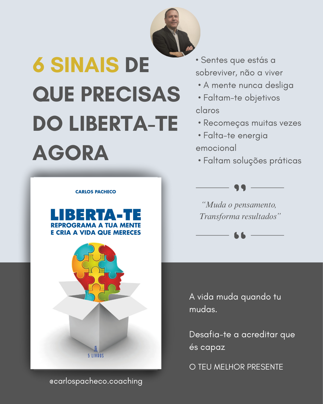 Pessoa a segurar ou a ler o livro Liberta-te